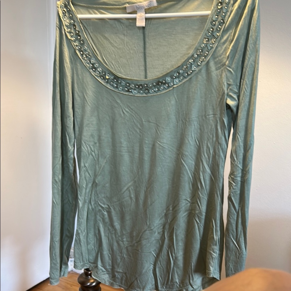 Banana Republic Green Embellished Blouse
